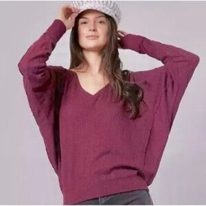 Free People Santa Clara Thermal Top Mulberry Size S